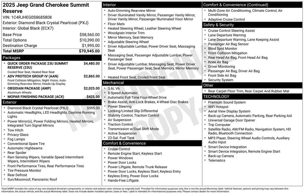 2025 Jeep Grand Cherokee Summit Reserve
