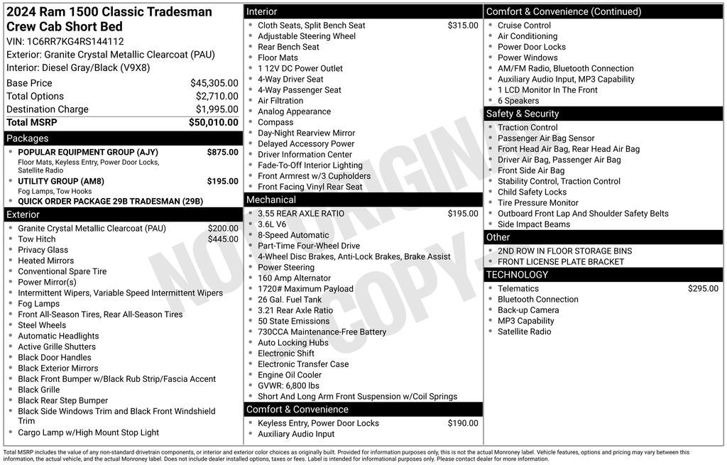 2024 RAM 1500 Classic Tradesman