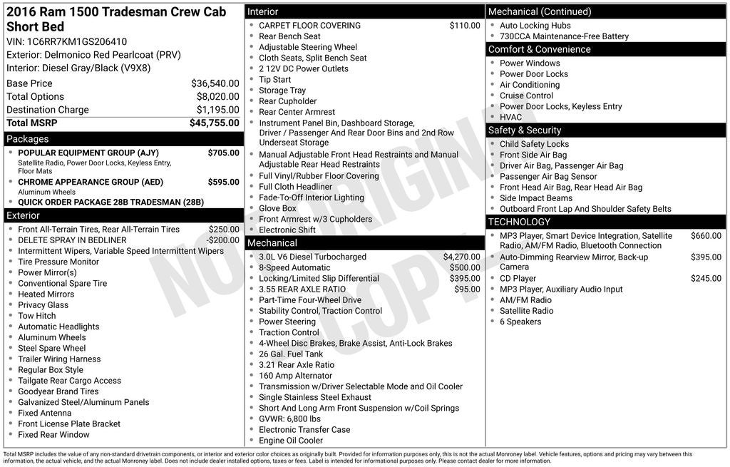 2016 RAM 1500 Tradesman