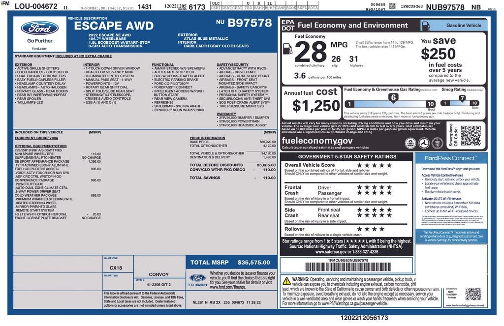 2022 Ford Escape SE