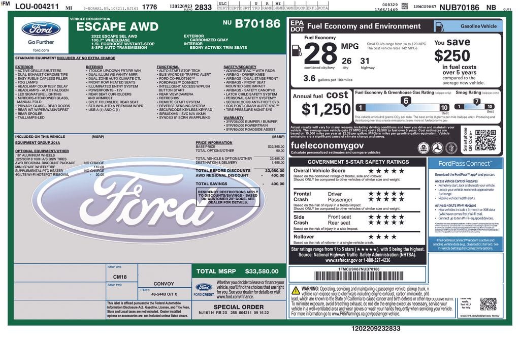 2022 Ford Escape SEL