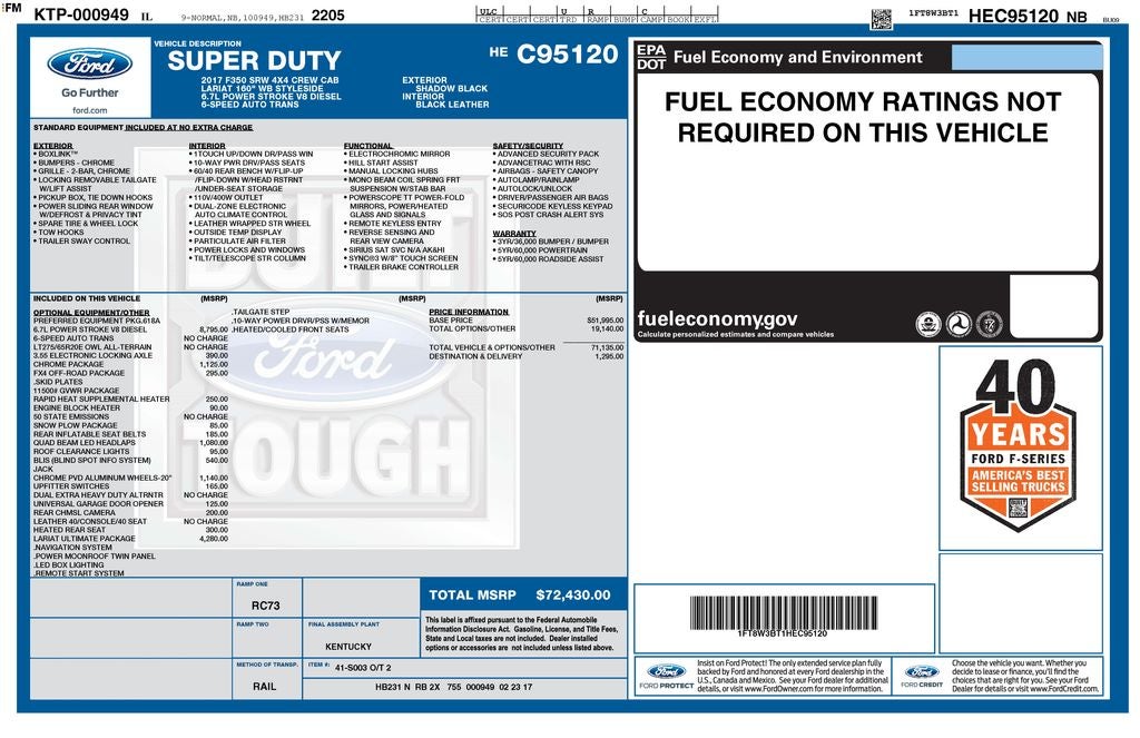 2017 Ford F-350SD Lariat