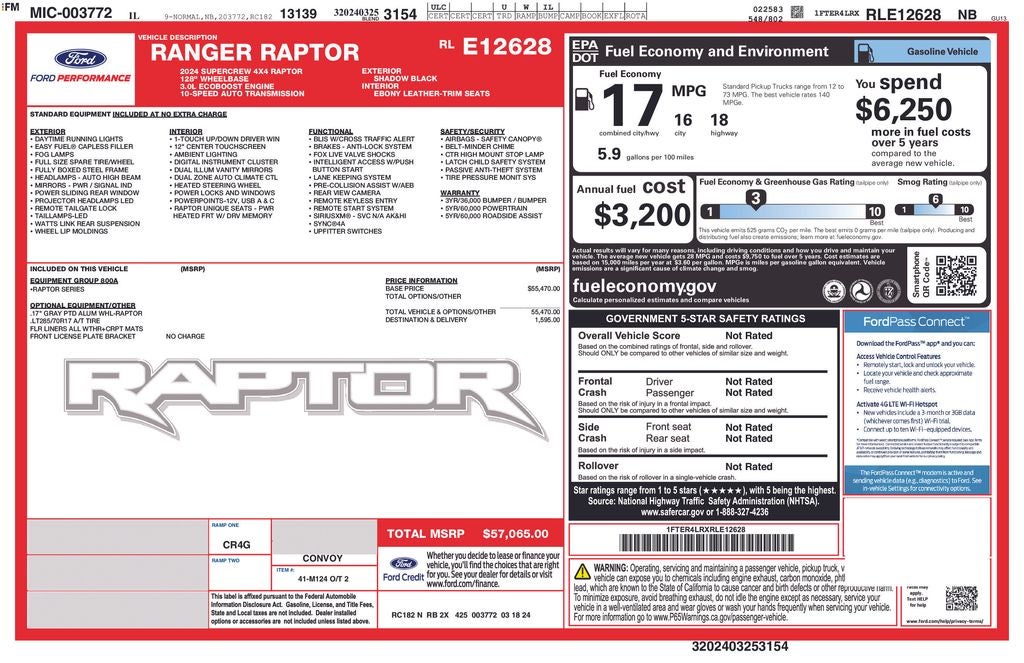 2024 Ford Ranger Raptor