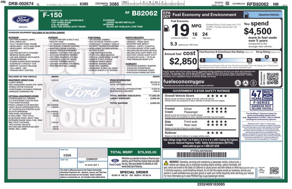 2024 Ford F-150 Lariat 502A
