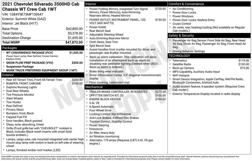 2021 Chevrolet Silverado 3500HD Work Truck