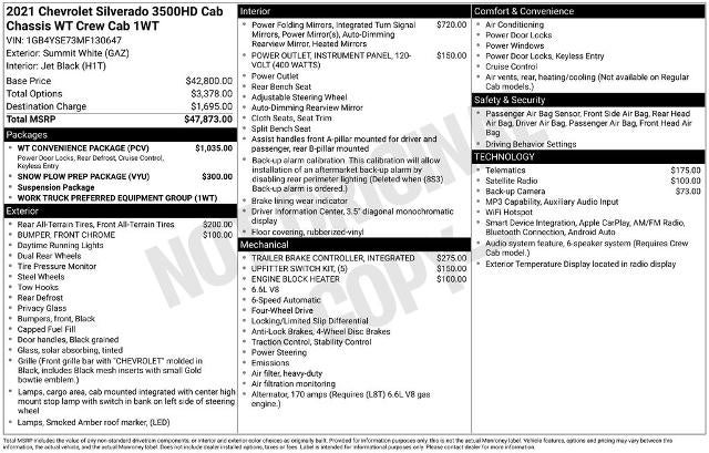 2021 Chevrolet Silverado 3500HD Work Truck