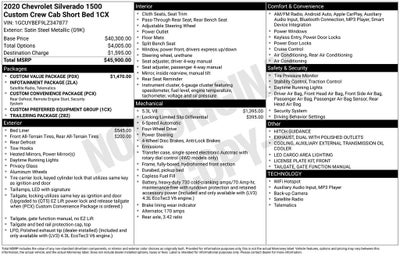 2020 Chevrolet Silverado 1500 Custom