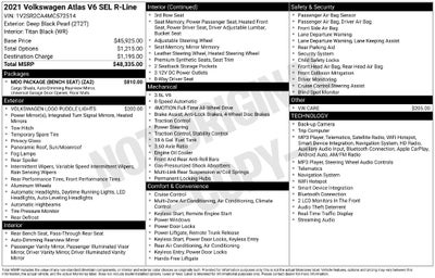 2021 Volkswagen Atlas 3.6L V6 SEL R-Line