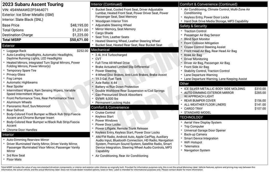 2023 Subaru Ascent Touring