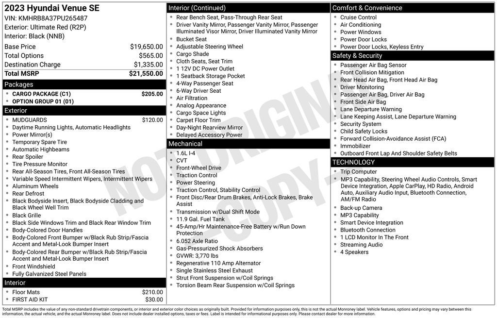 2023 Hyundai Venue SE